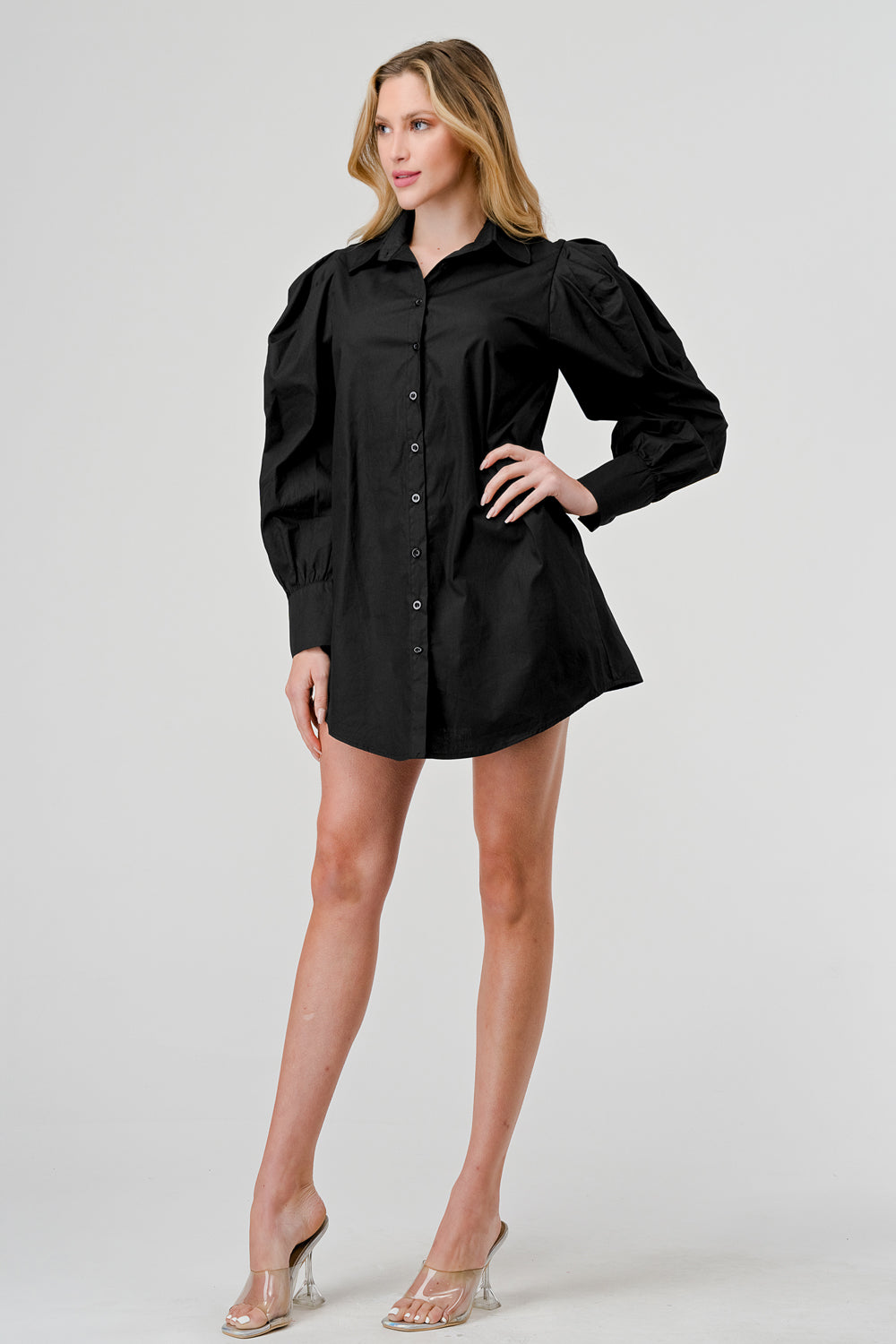 Black tunic shirt dress deals